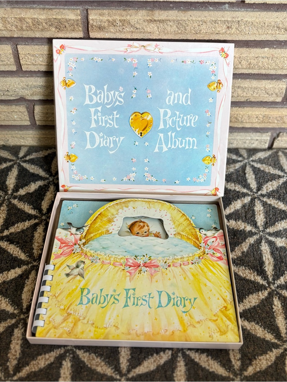 60's "Baby's First Diary and Picture Album" - NEW IN BOX - Baby Shower Gift